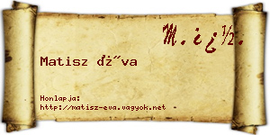 Matisz Éva névjegykártya